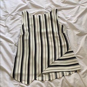 Black and white striped blouse